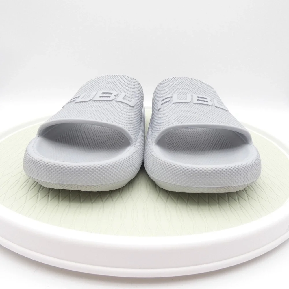 Fubu Plush Comfort Mens US 13 Slide Sandals Light Gray Slip On Open Toe Casual - Picture 2 of 8